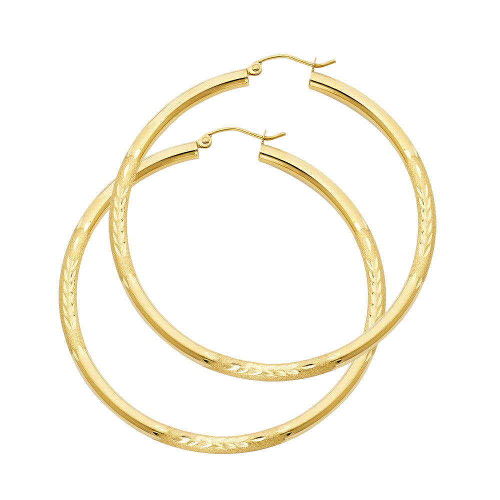 High Polish and Wheat Accent Hoop