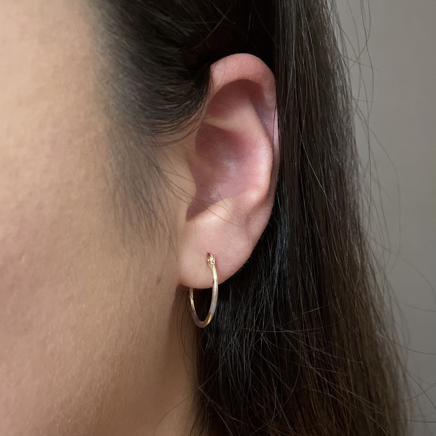 Small Tri-Colored Oval Hoop