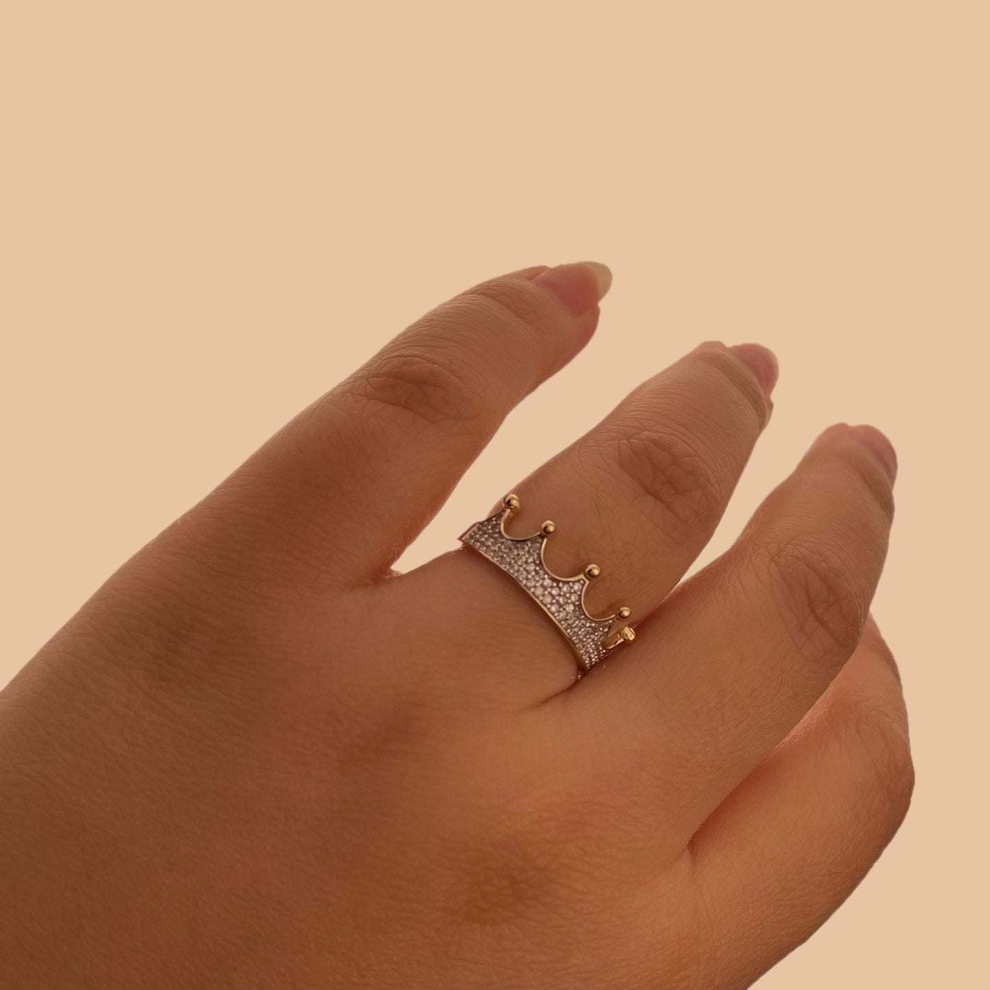 Sim-Diamond Crown Ring