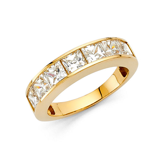 Unisex Princess Cut Sim-Diamond Band