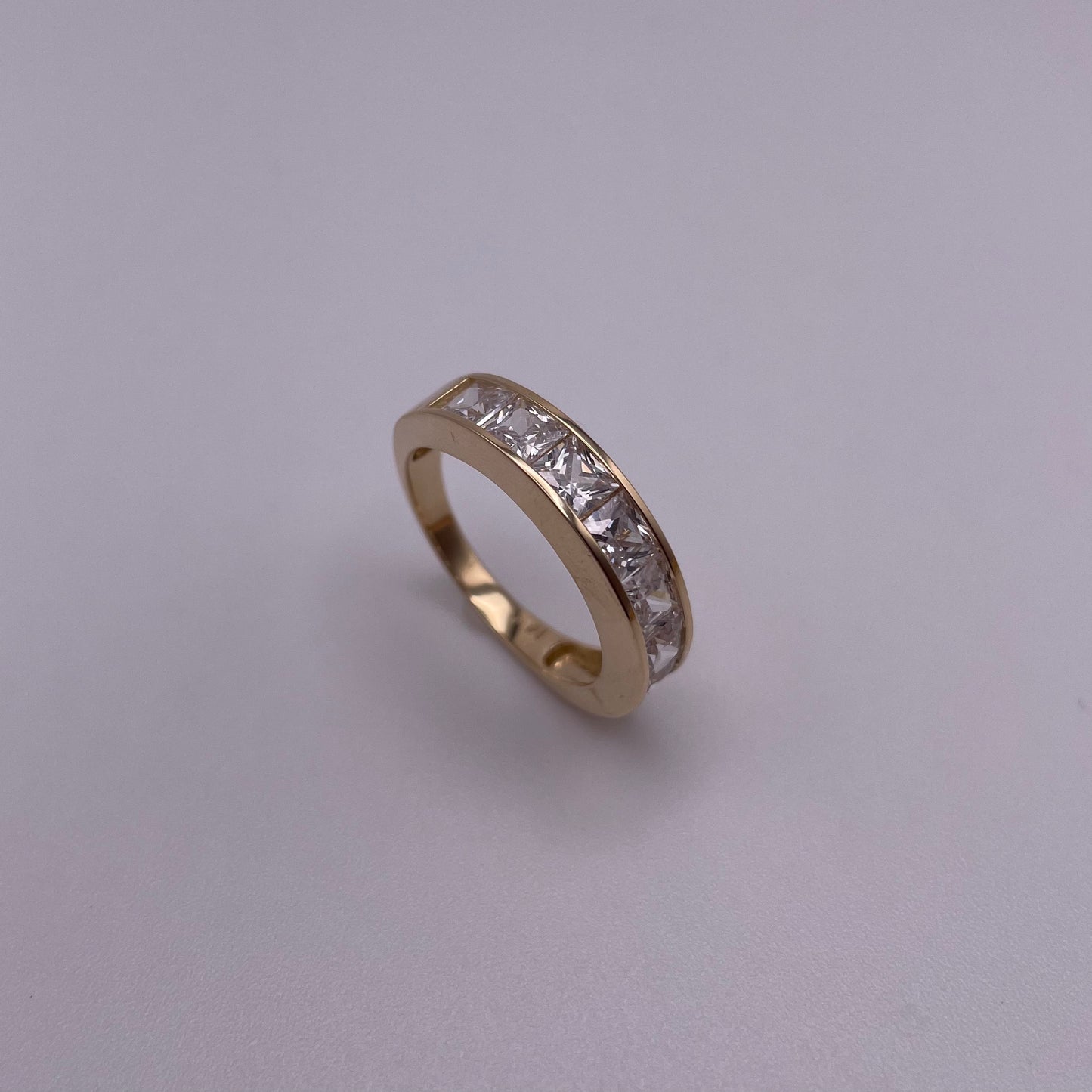 Unisex Princess Cut Sim-Diamond Band