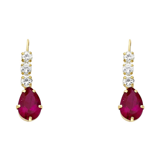 Red Tear Drop Earrings